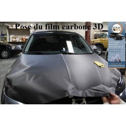 Rouleau film adhésif carbone 3D noir thermoformable Total covering voiture  Couleur classique Noir dimension 152cm 1 m x 152 cm